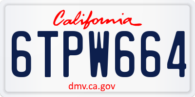 CA license plate 6TPW664