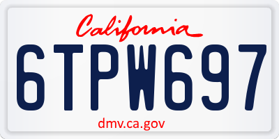 CA license plate 6TPW697