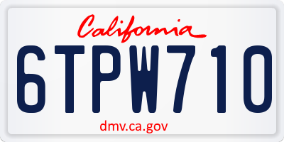 CA license plate 6TPW710