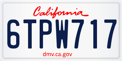 CA license plate 6TPW717