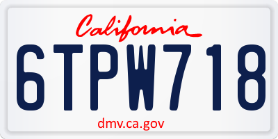 CA license plate 6TPW718