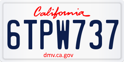 CA license plate 6TPW737