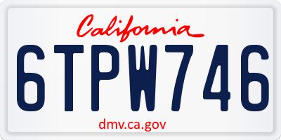 CA license plate 6TPW746