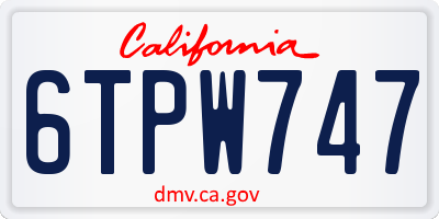 CA license plate 6TPW747