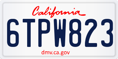 CA license plate 6TPW823
