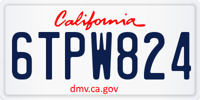 CA license plate 6TPW824