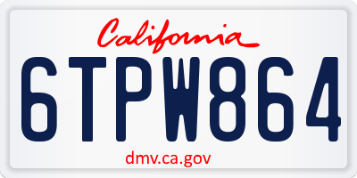 CA license plate 6TPW864
