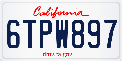 CA license plate 6TPW897