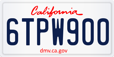 CA license plate 6TPW900