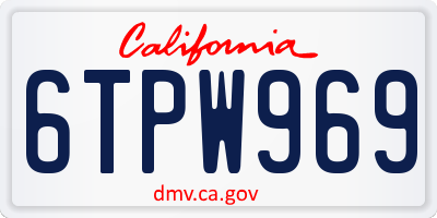 CA license plate 6TPW969
