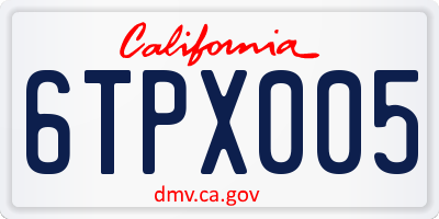 CA license plate 6TPX005