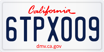 CA license plate 6TPX009