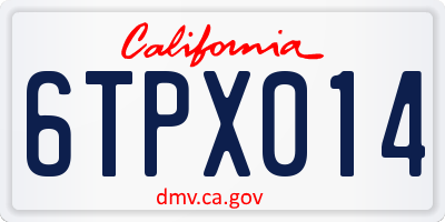 CA license plate 6TPX014