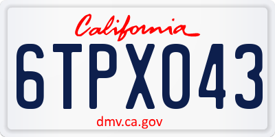 CA license plate 6TPX043