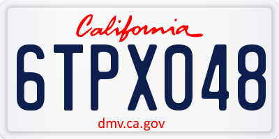 CA license plate 6TPX048
