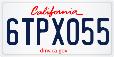 CA license plate 6TPX055