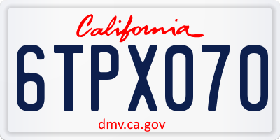 CA license plate 6TPX070