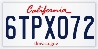 CA license plate 6TPX072