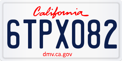 CA license plate 6TPX082