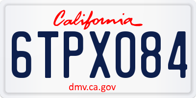 CA license plate 6TPX084