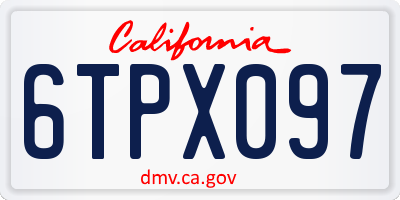 CA license plate 6TPX097