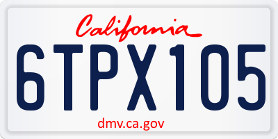 CA license plate 6TPX105