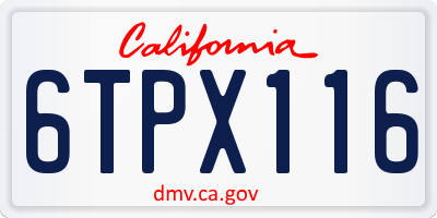 CA license plate 6TPX116