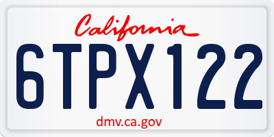 CA license plate 6TPX122