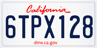 CA license plate 6TPX128