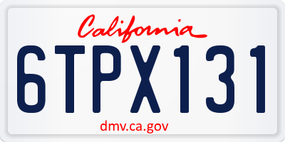 CA license plate 6TPX131