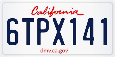 CA license plate 6TPX141