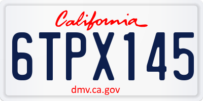 CA license plate 6TPX145