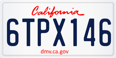 CA license plate 6TPX146