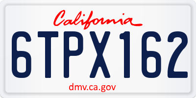 CA license plate 6TPX162