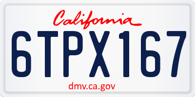 CA license plate 6TPX167