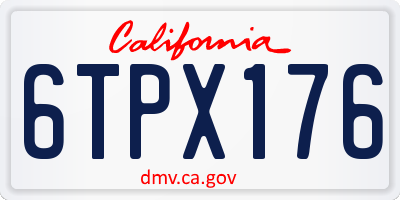 CA license plate 6TPX176