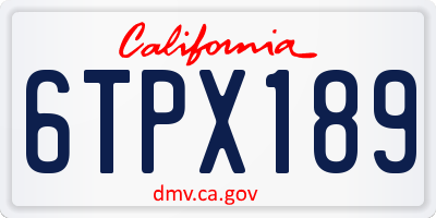CA license plate 6TPX189