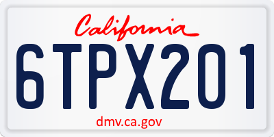 CA license plate 6TPX201