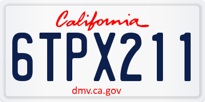 CA license plate 6TPX211