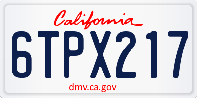 CA license plate 6TPX217