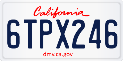 CA license plate 6TPX246