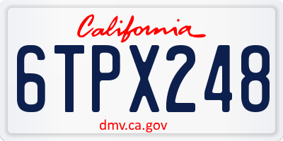 CA license plate 6TPX248