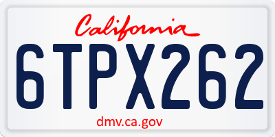 CA license plate 6TPX262