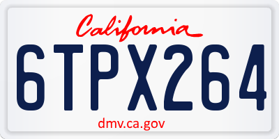 CA license plate 6TPX264
