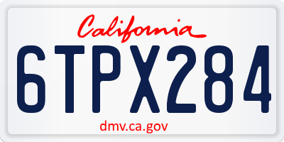 CA license plate 6TPX284