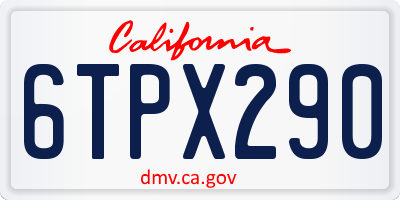 CA license plate 6TPX290
