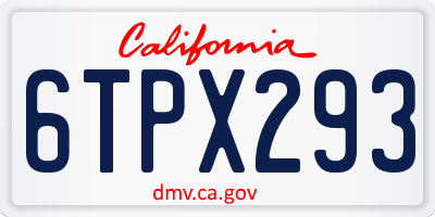 CA license plate 6TPX293
