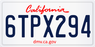 CA license plate 6TPX294