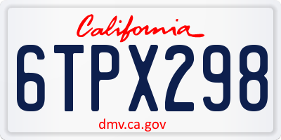 CA license plate 6TPX298