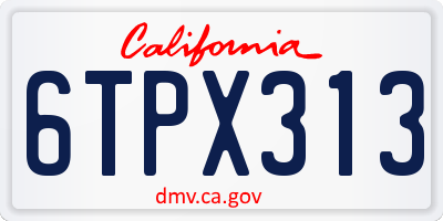 CA license plate 6TPX313